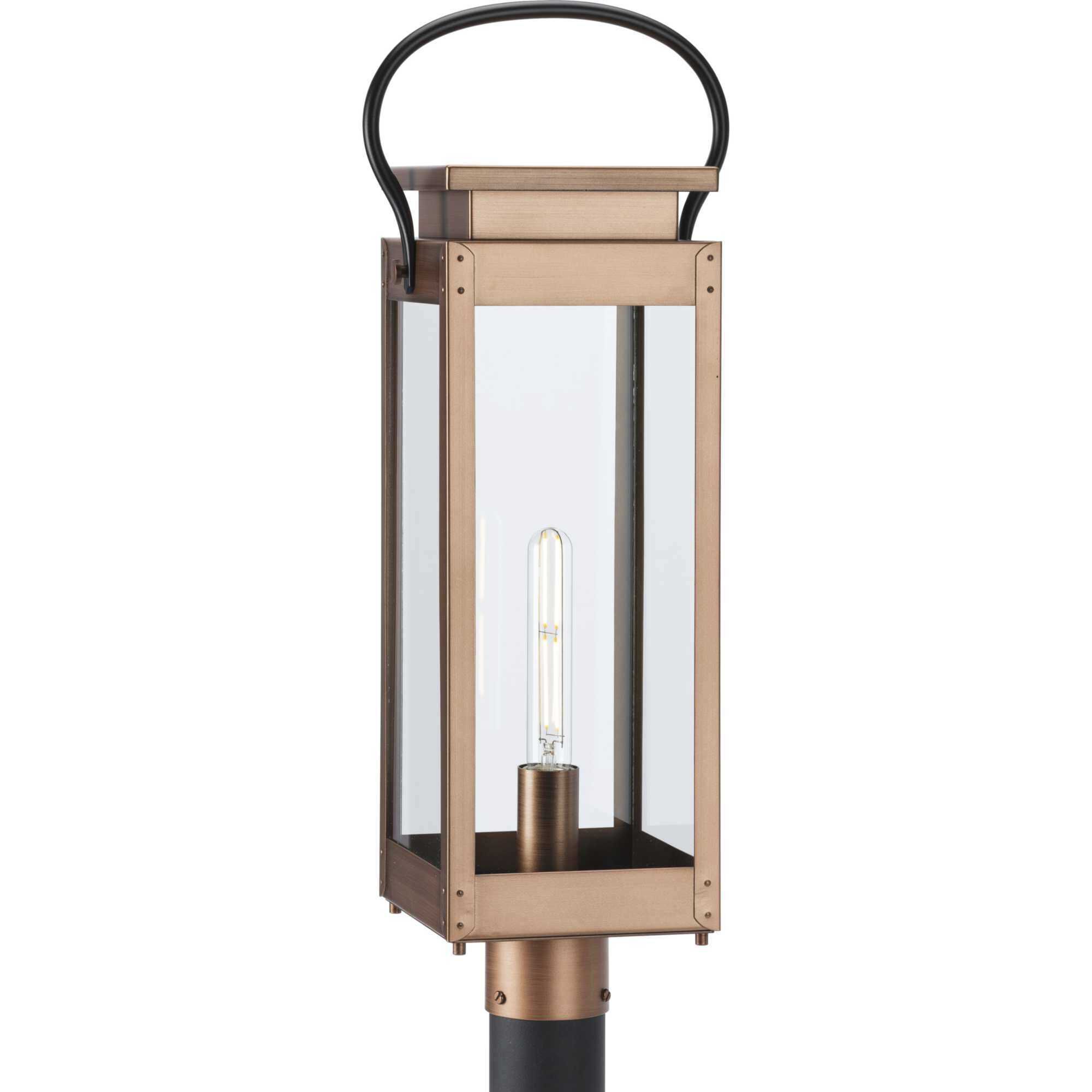 Union Square 1 Light 26 inch Antique Copper Post Lantern, Design Series