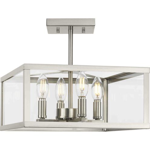 Hillcrest 4 Light 13 inch Brushed Nickel Semi-Flush Mount Ceiling Light
