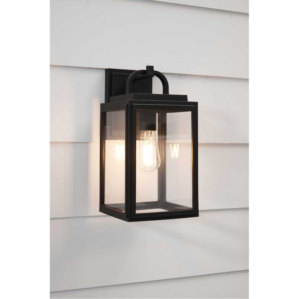 Grandbury 1 Light 14 inch Textured Black Outdoor Wall Lantern, with DURASHIELD, Medium