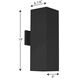 Square Outdoor Wall Lantern in Black, Standard Lamping