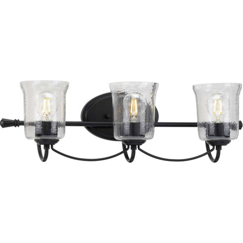 Bowman 3 Light 25 inch Matte Black Bath Vanity Wall Light