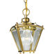 Beveled Glass 1 Light 6 inch Polished Brass Outdoor Ceiling Lantern