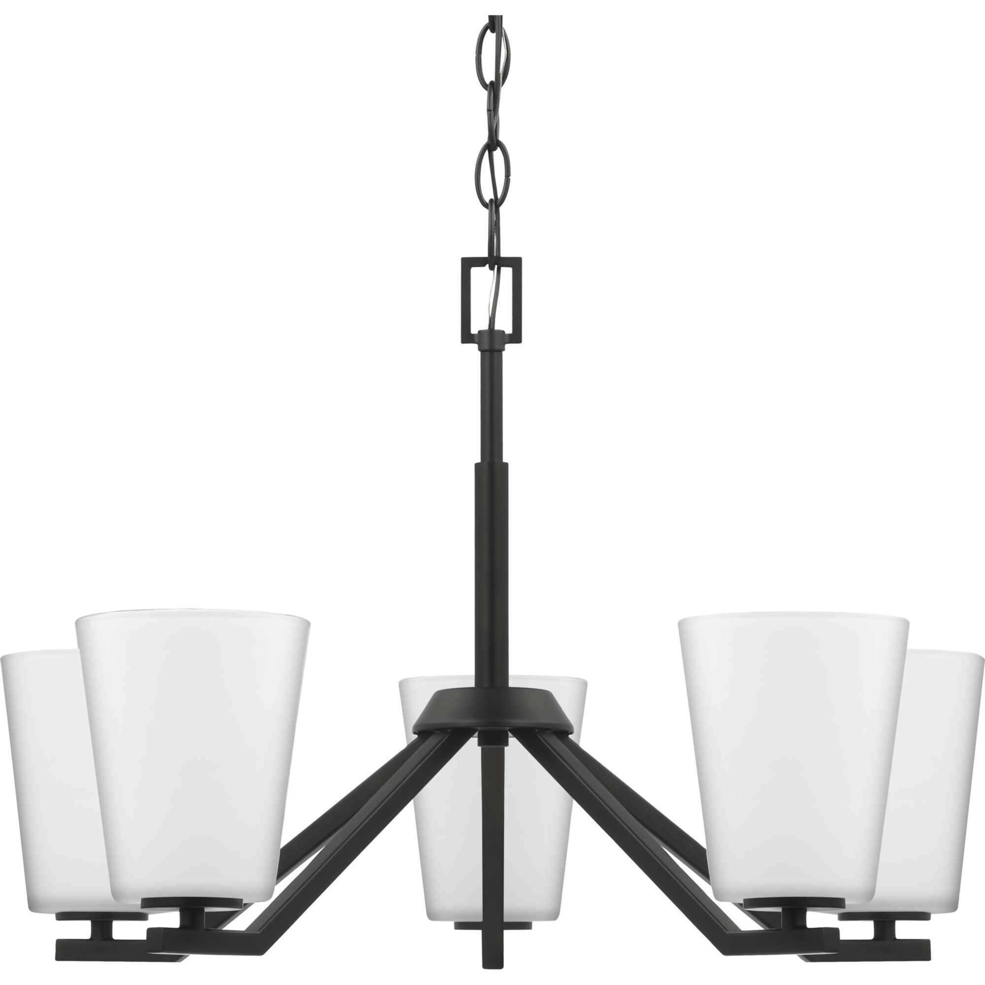 Vertex 5 Light 22.5 inch Matte Black Chandelier Ceiling Light