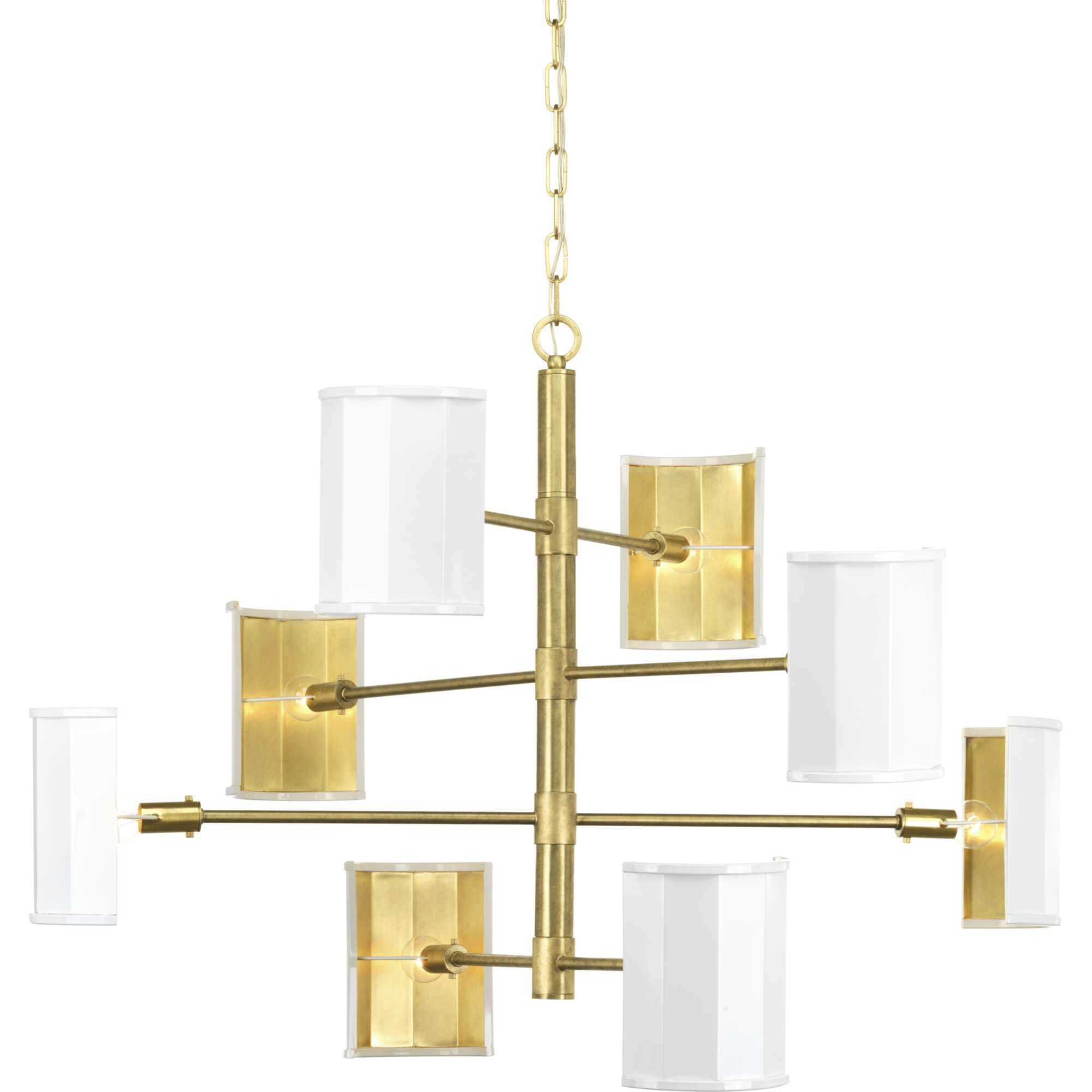 Point Dume™ Wandermere 8 Light 40 inch Brushed Brass Chandelier Ceiling Light, Design Series