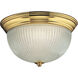 Melon 2 Light 13 inch Polished Brass Flush Mount Ceiling Light in Bulbs Included
