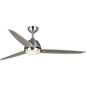 Oriole 60 inch Brushed Nickel with Silver Blades Ceiling Fan, Progress LED