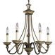 Savannah 5 Light 23 inch Burnished Chestnut Chandelier Ceiling Light