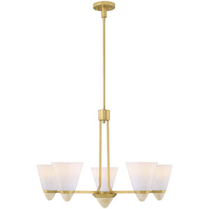 Kohlman 5 Light 30 inch Warm Brass Chandelier Ceiling Light