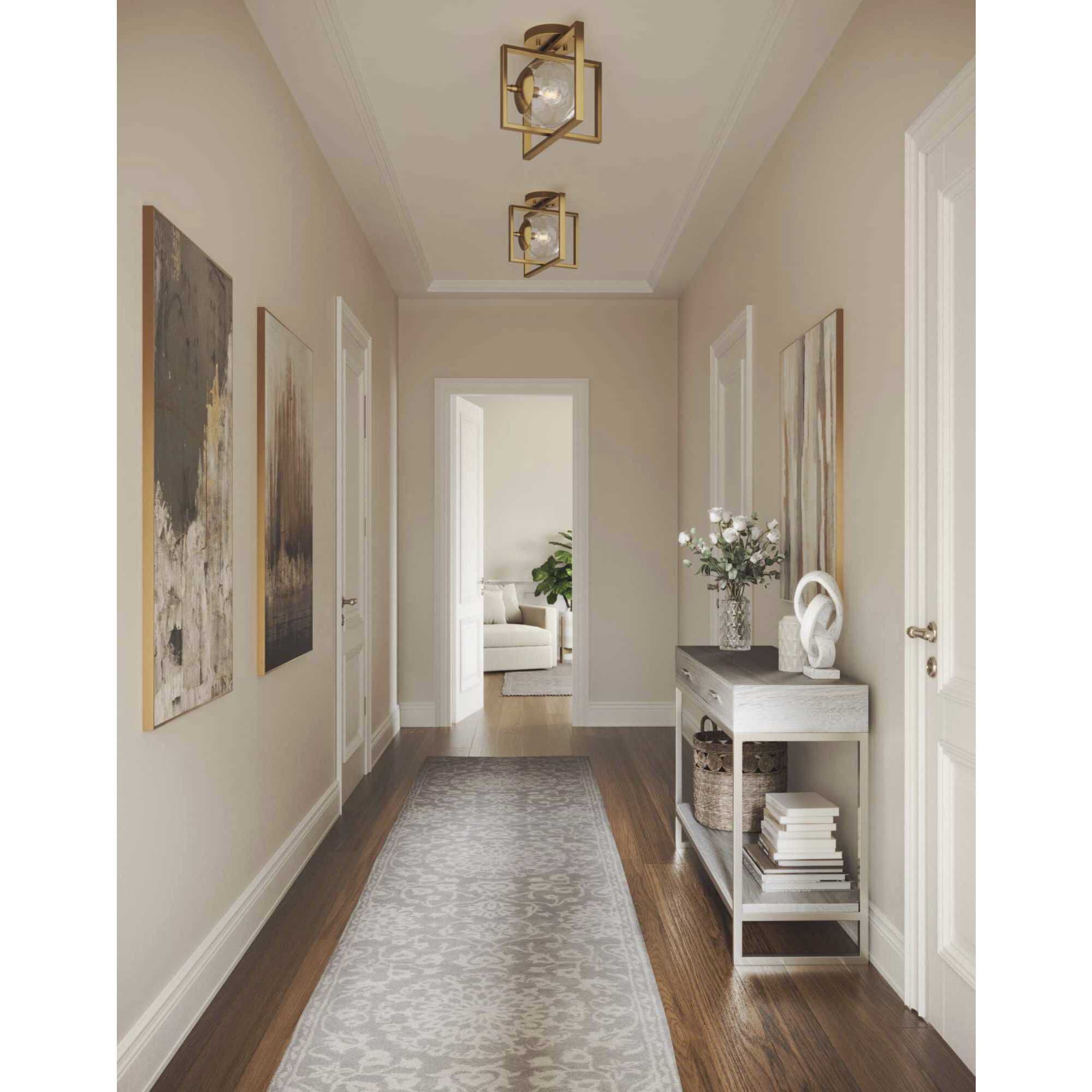 Atwell 1 Light 10 inch Brushed Bronze Semi-Flush Mount Ceiling Light