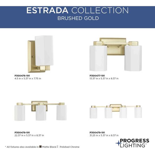 Estrada 4 Light 31.25 inch Brushed Gold Bathroom Vanity Light Wall Light
