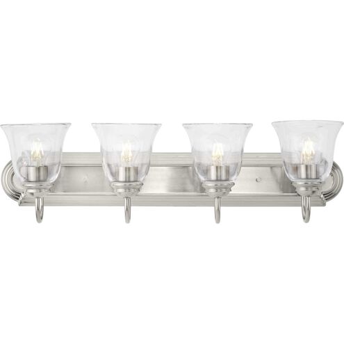 Clear Glass 4 Light 30 inch Brushed Nickel Vanity Light Wall Light