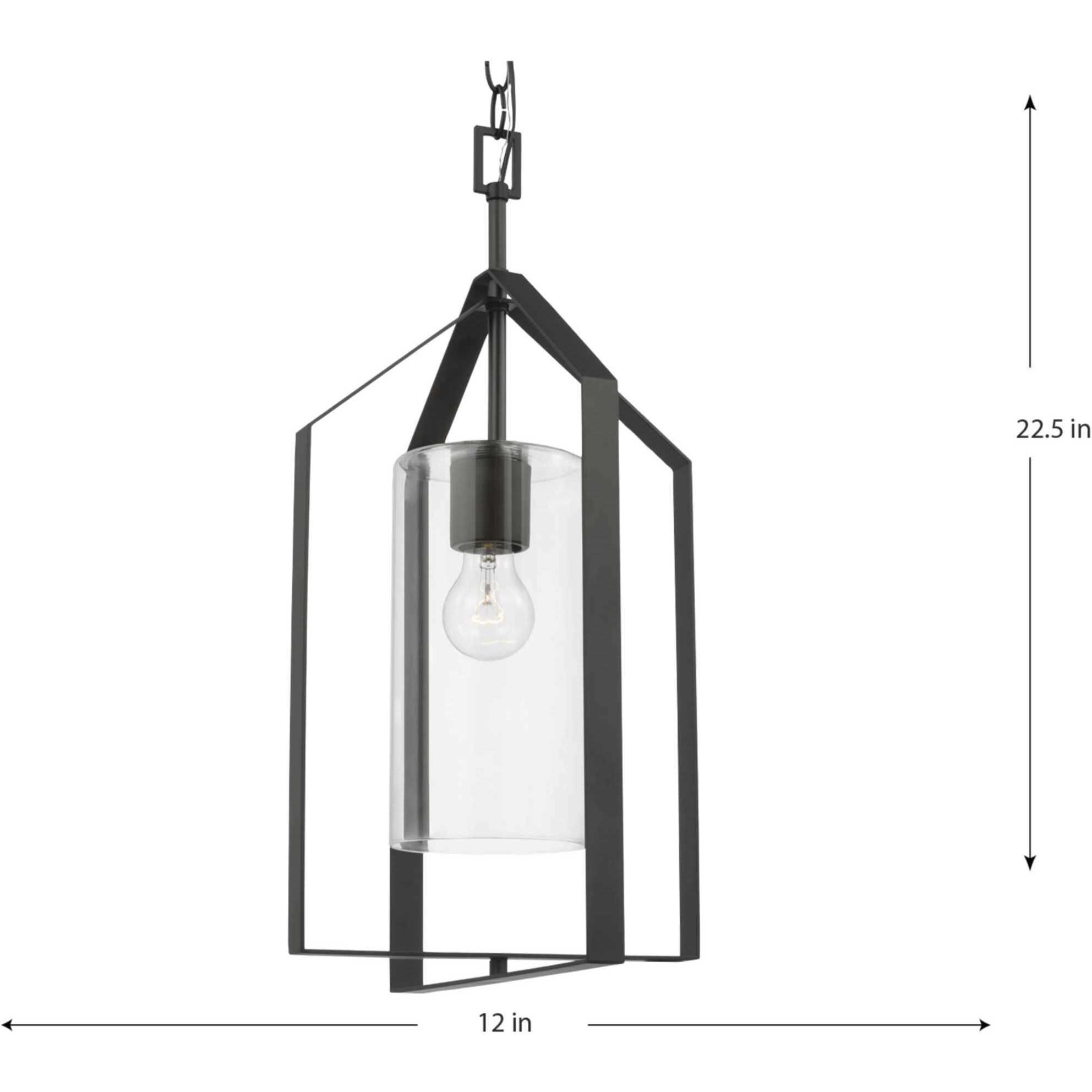 Vertex 1 Light 12 inch Matte Black Foyer Light Ceiling Light