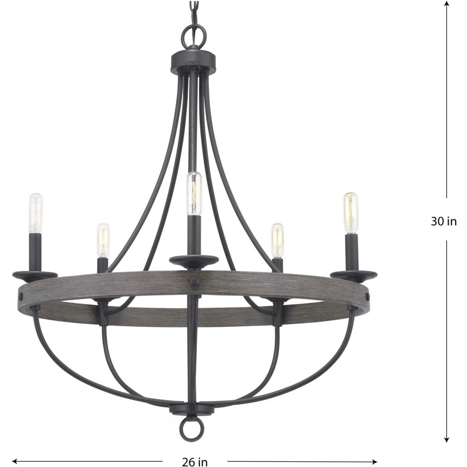 Gulliver 5 Light 26 inch Graphite Chandelier Ceiling Light