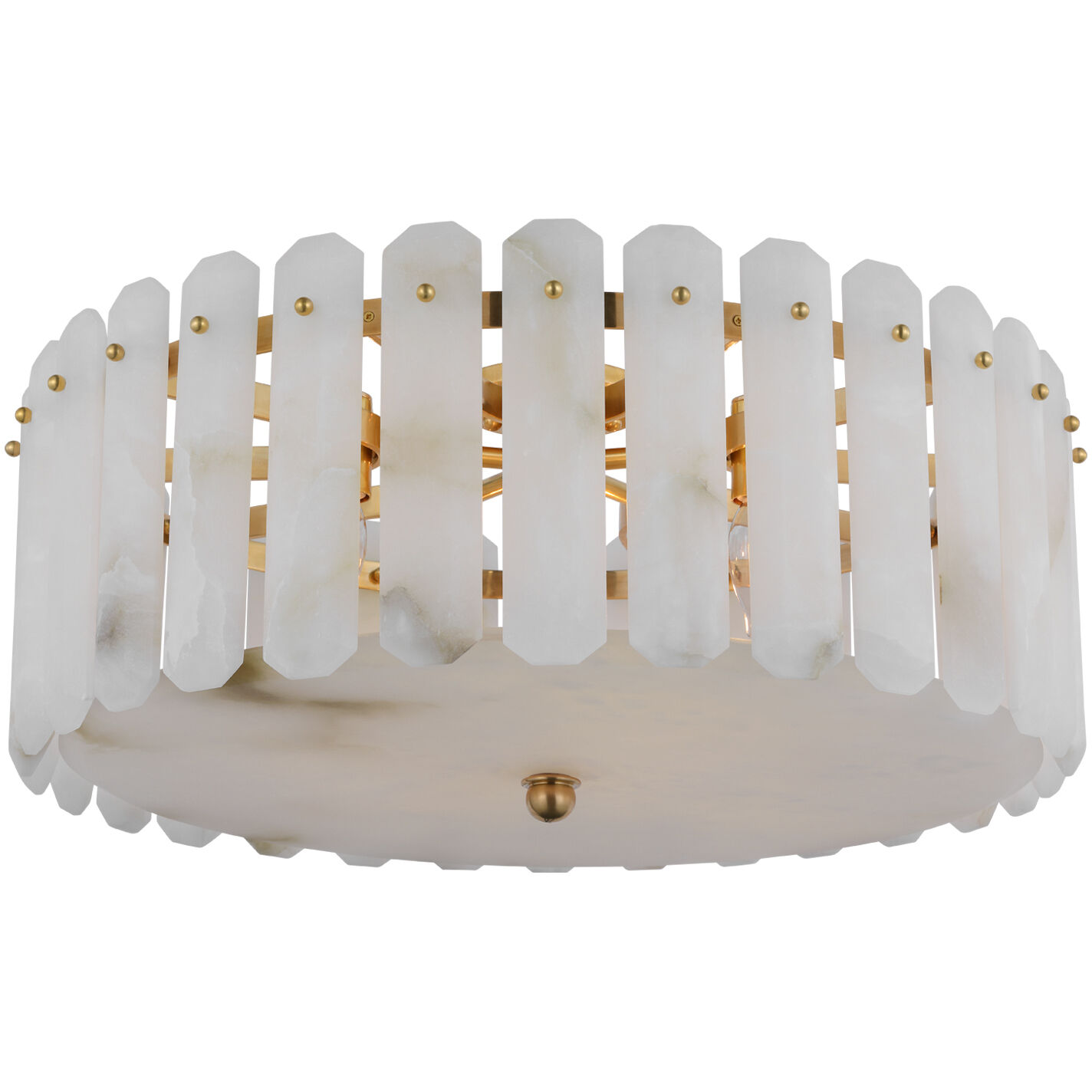 AERIN Bonnington 5 Light 24.75 inch Hand-Rubbed Antique Brass Flush Mount Ceiling Light in Alabaster, Large