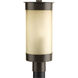 Hawthorne 1 Light 17.25 inch Antique Bronze Post Lantern, Etched Umber Seeded Glass