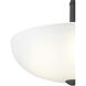 Glass Domes 3 Light 15 inch Graphite Semi-Flush Mount Convertible Ceiling Light