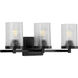 Fawcett 3 Light 22.13 inch Matte Black Bath Vanity Wall Light