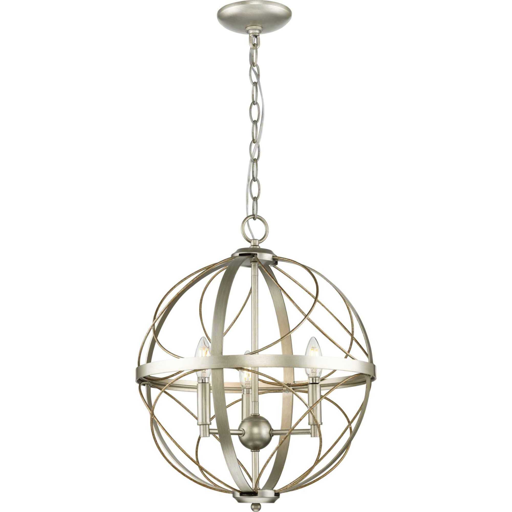 Brandywine 3 Light Silver Ridge Pendant Ceiling Light