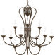 Heart 12 Light 36 inch Antique Bronze Chandelier Ceiling Light