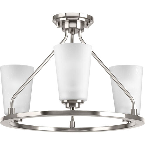 Debut 3 Light 20 inch Brushed Nickel Semi-Flush Mount Convertible Ceiling Light, Design Series