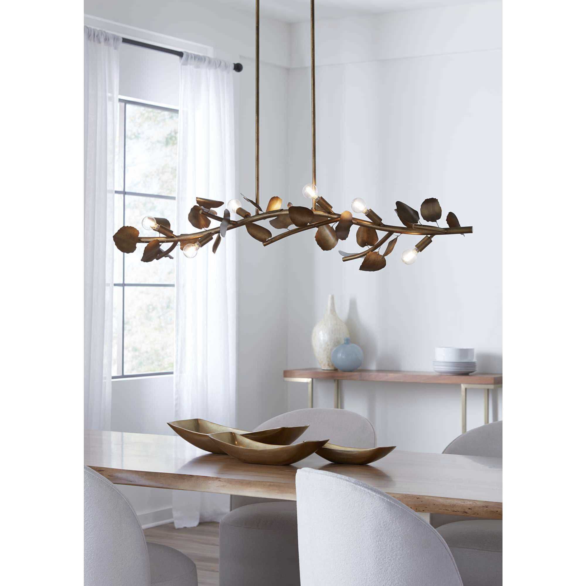 Laurel 7 Light 50.5 inch Gold Ombre Linear Chandelier Laurel 7 Light 50.5 inch Gold Ombre Linear Chandelier