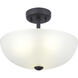 Glass Domes 3 Light 15 inch Graphite Semi-Flush Mount Convertible Ceiling Light