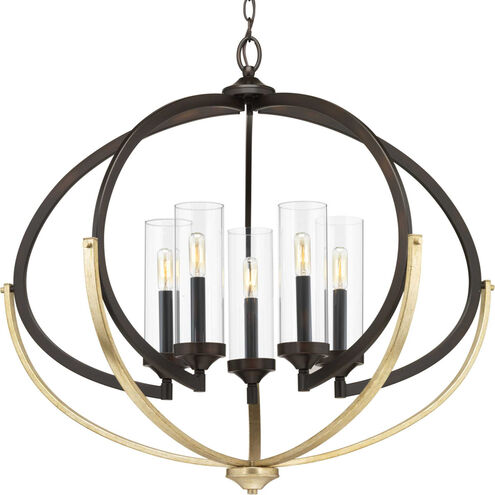 Evoke 5 Light 34 inch Antique Bronze Chandelier Ceiling Light, Design Series