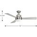 Trevina II 52 inch Brushed Nickel with Silver Blades Ceiling Fan, Progress LED