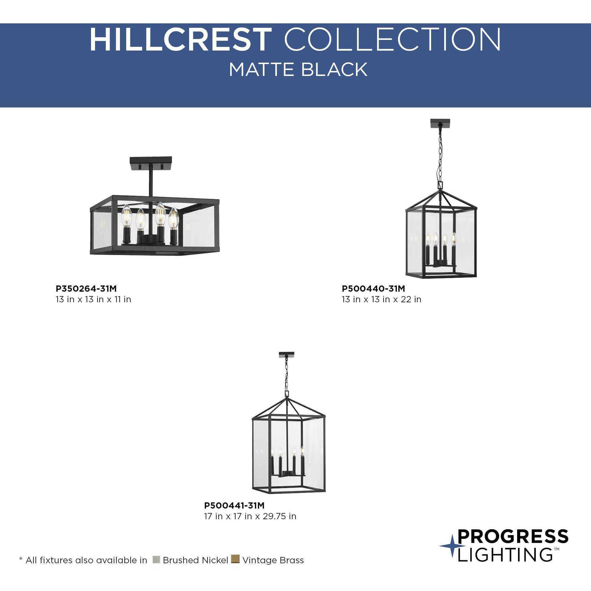Hillcrest 4 Light 17 inch Matte Black Foyer Light Ceiling Light