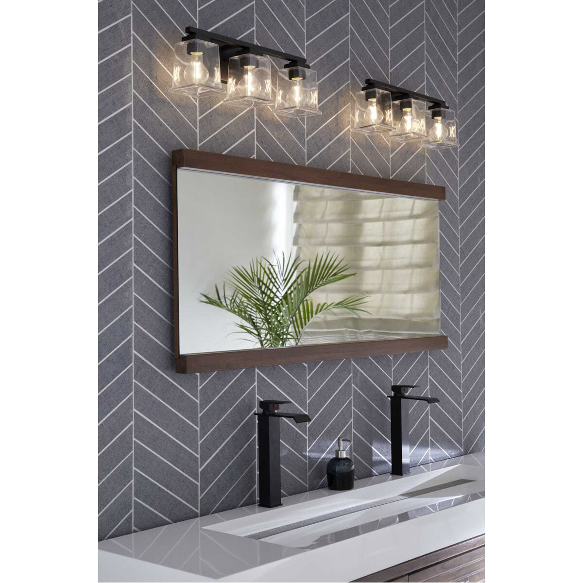 Progress P300379 31M Gilmour 3 Light 20 inch Matte Black Bath Vanity Wall Light