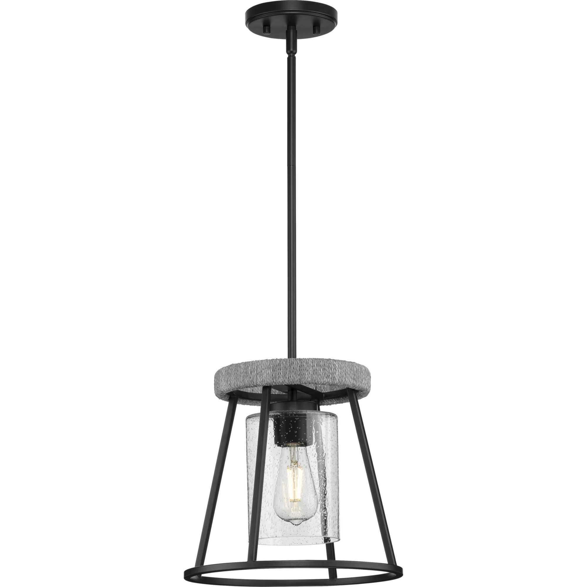 Laramie 1 Light 12 inch Matte Black Pendant Ceiling Light, Design Series