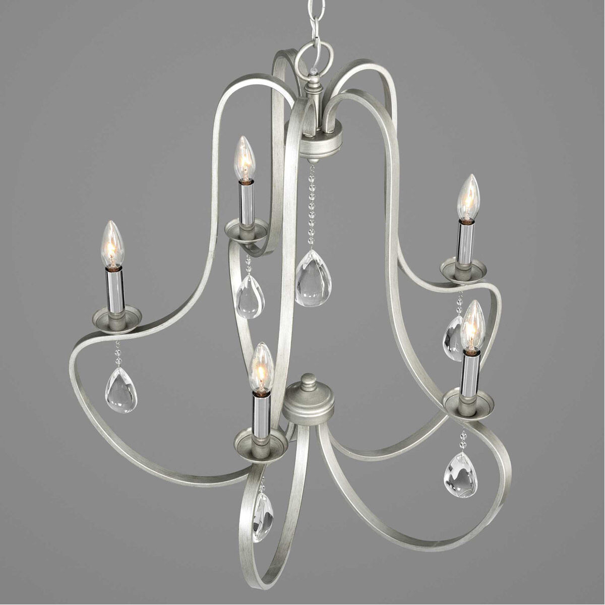 Progress P400087-134 Anjoux 5 Light 24.63 inch Silver Ridge