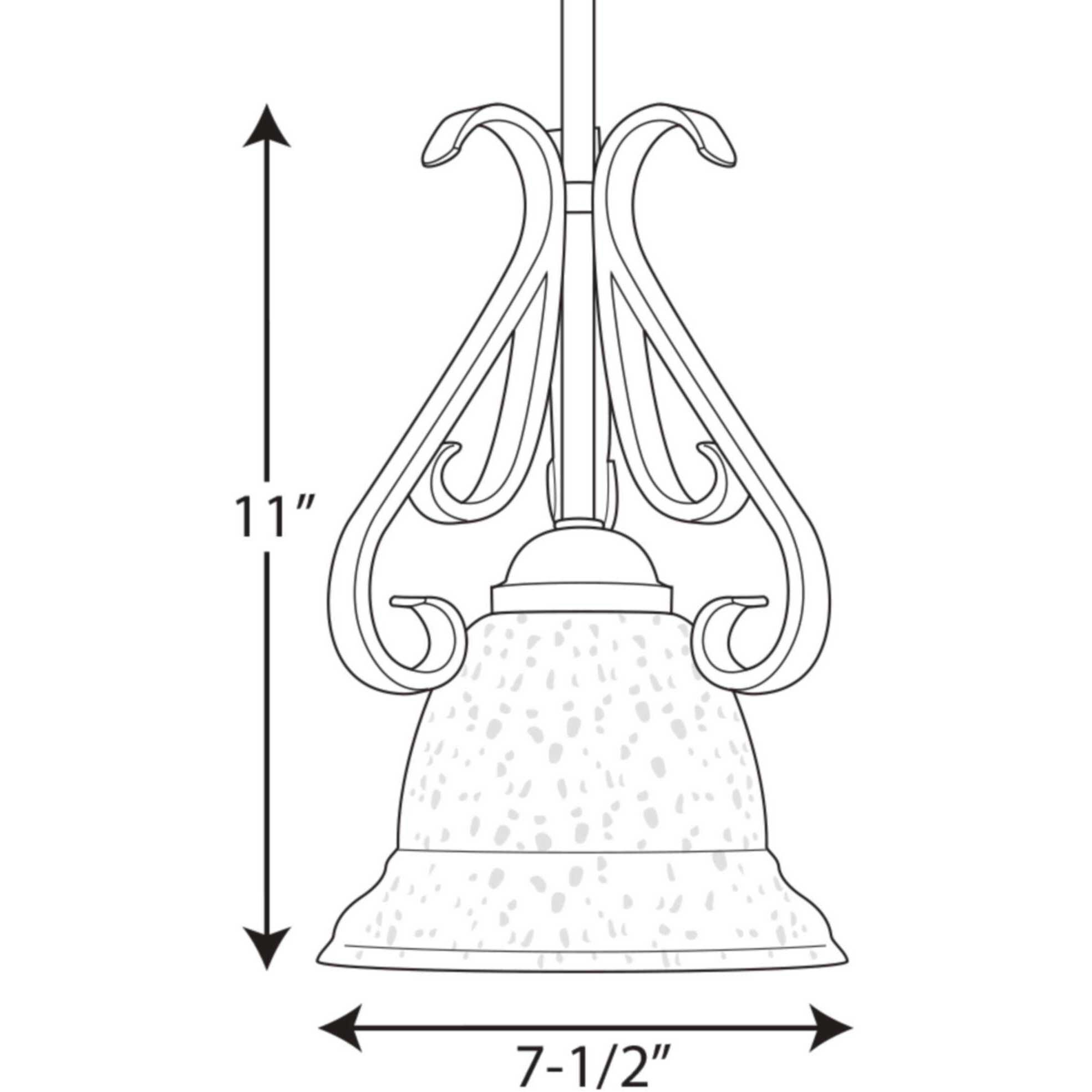 Torino 1 Light 7.5 inch Forged Bronze Mini-Pendant Ceiling Light
