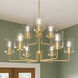 Merry 9 Light 28 inch Brushed Gold Chandelier Ceiling Light
