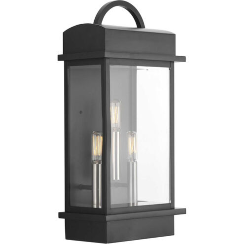 Santee 3 Light 20 inch Matte Black Outdoor Wall Lantern, Large, Design Series