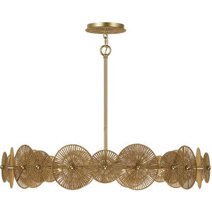 Abbott 5 Light 30.5 inch Distressed Gold Pendant Ceiling Light