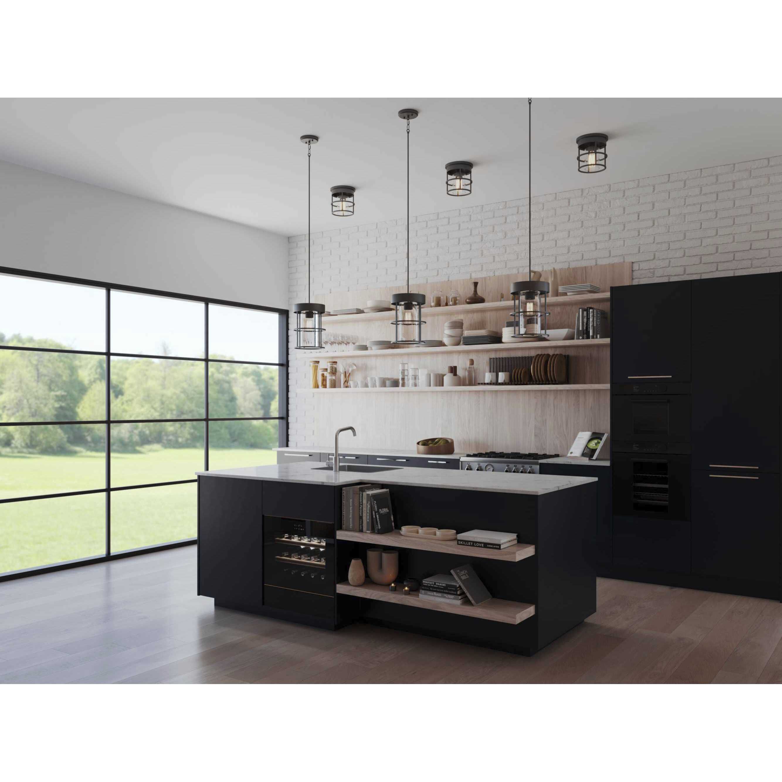 Burgess 1 Light 9.5 inch Matte Black Mini Pendant Ceiling Light, Design Series