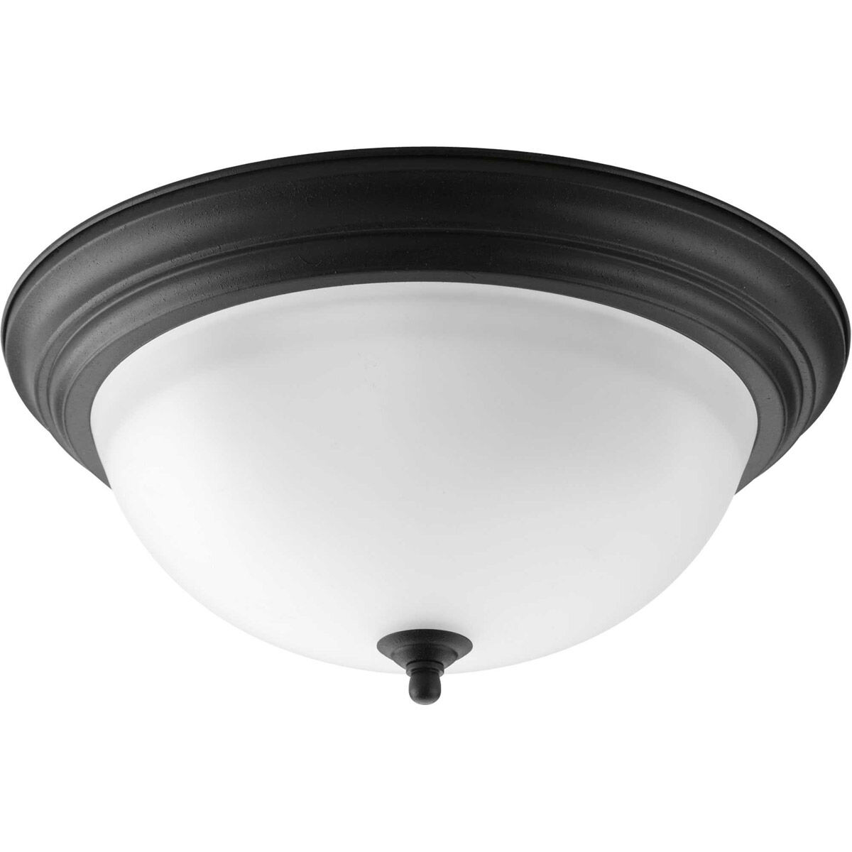 Dome Glass CTC 3 Light 15 inch Brushed Nickel Flush Mount Ceiling Light in  15-1/4