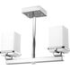 Metric 2 Light 16 inch Polished Chrome Flush Mount Ceiling Light, Design Series