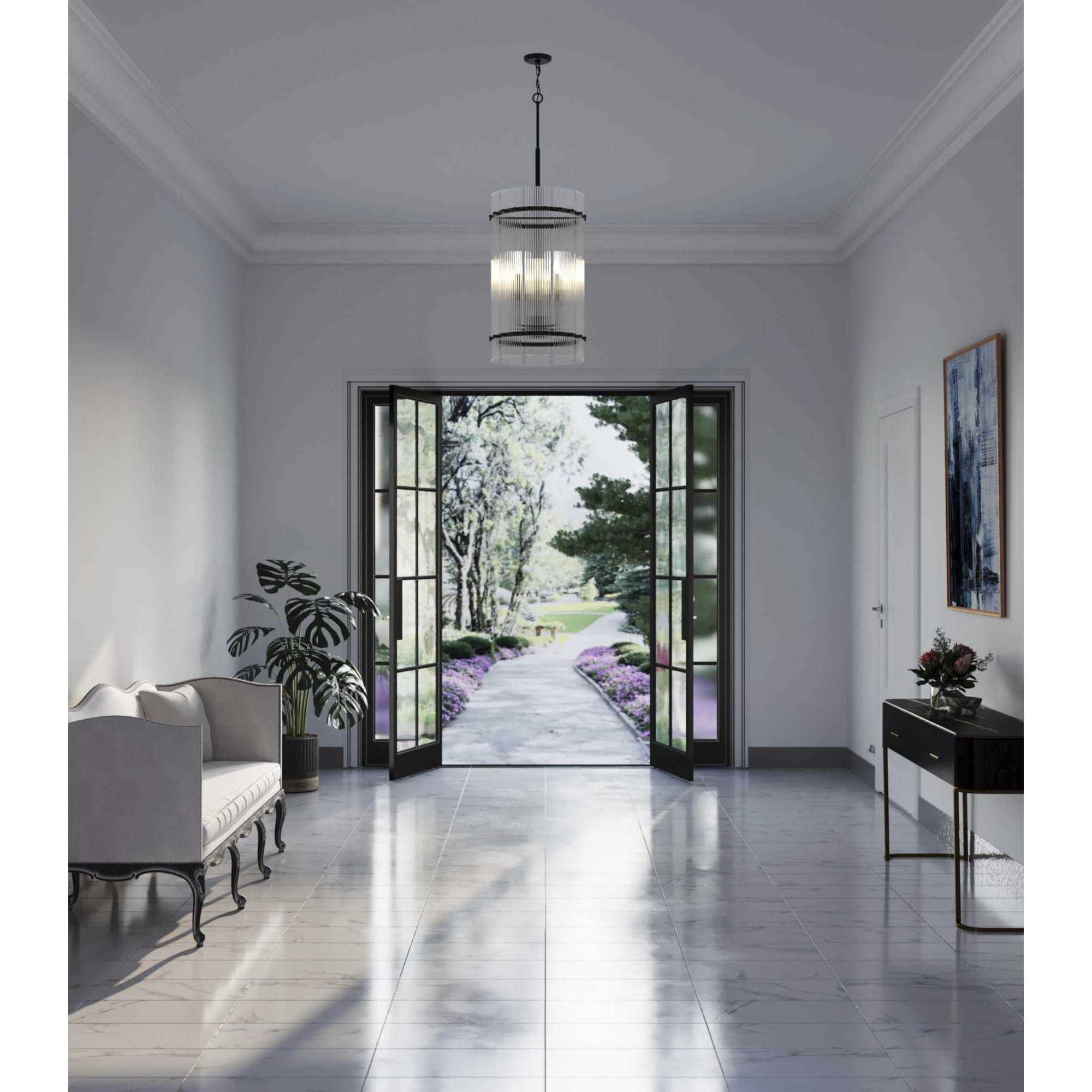 Seville 4 Light 17.87 inch Matte Black Foyer Light Ceiling Light, Design Series