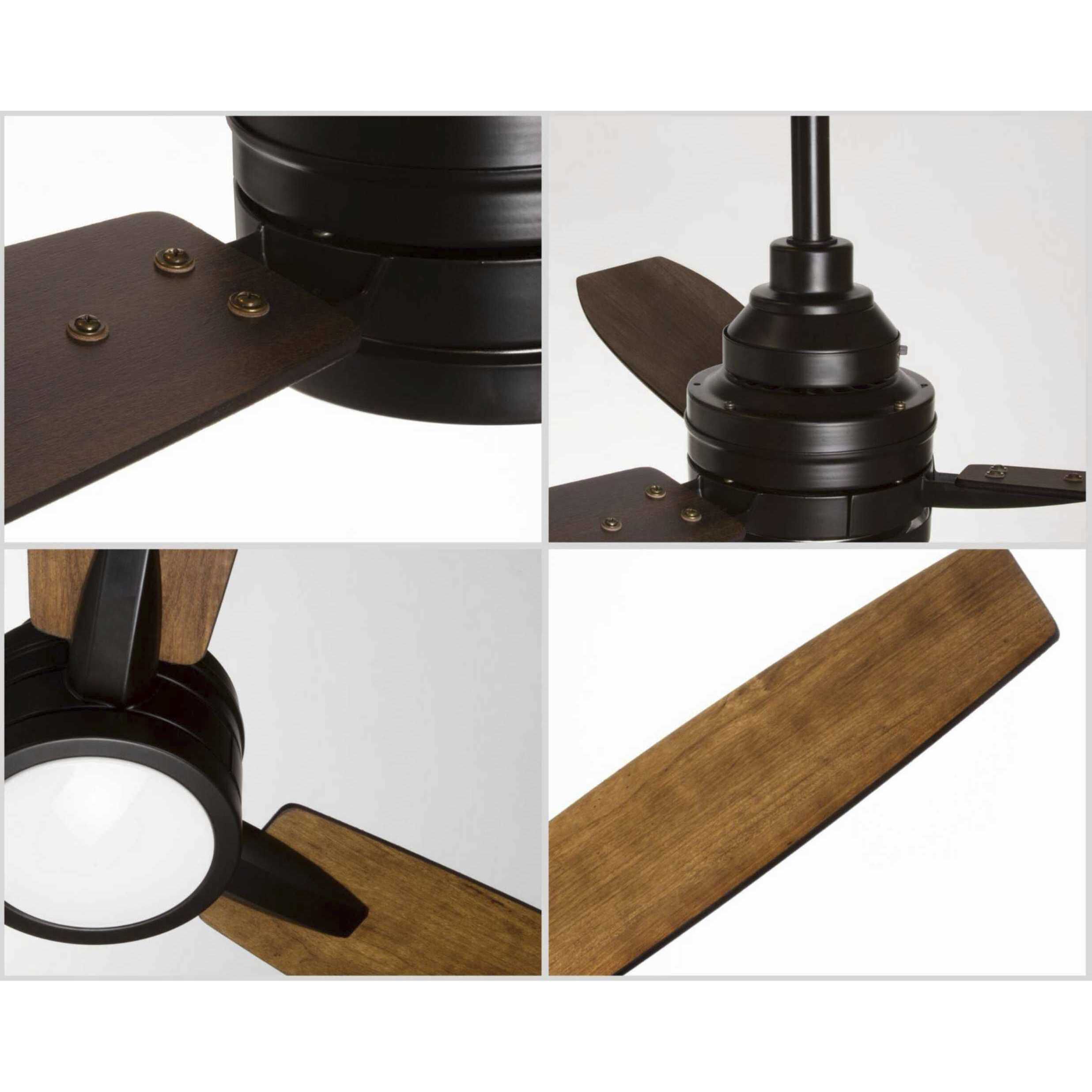 Gaze 60 inch Antique Bronze with Walnut/Cherry Blades Ceiling Fan, Progress LED