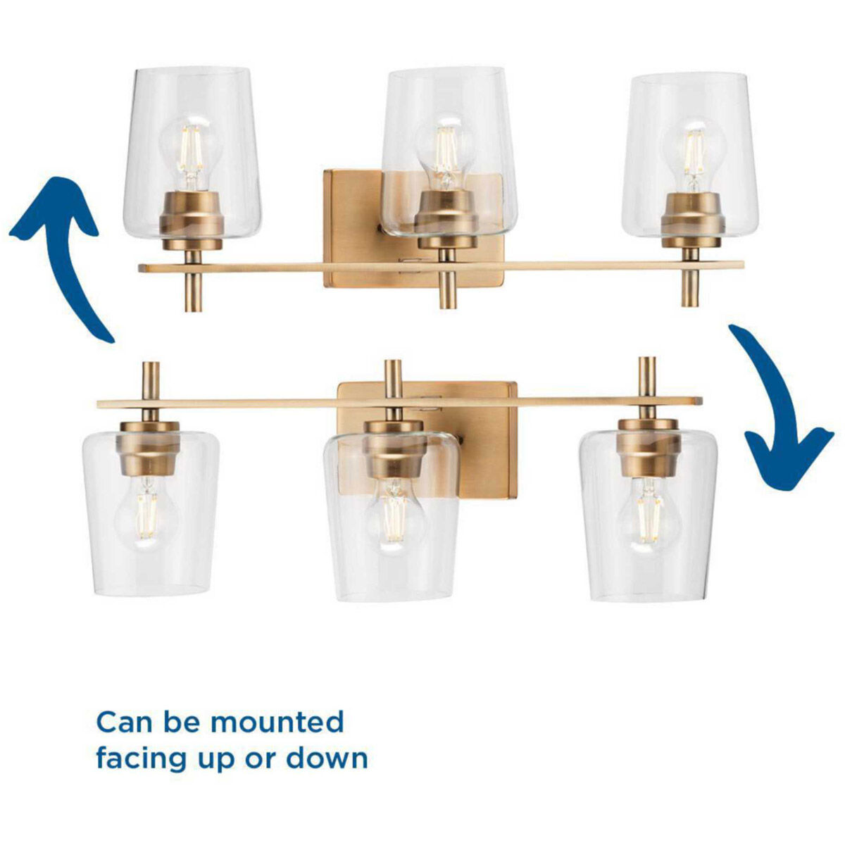 Calais 3 Light 24 inch Vintage Brass Bath Vanity Wall Light