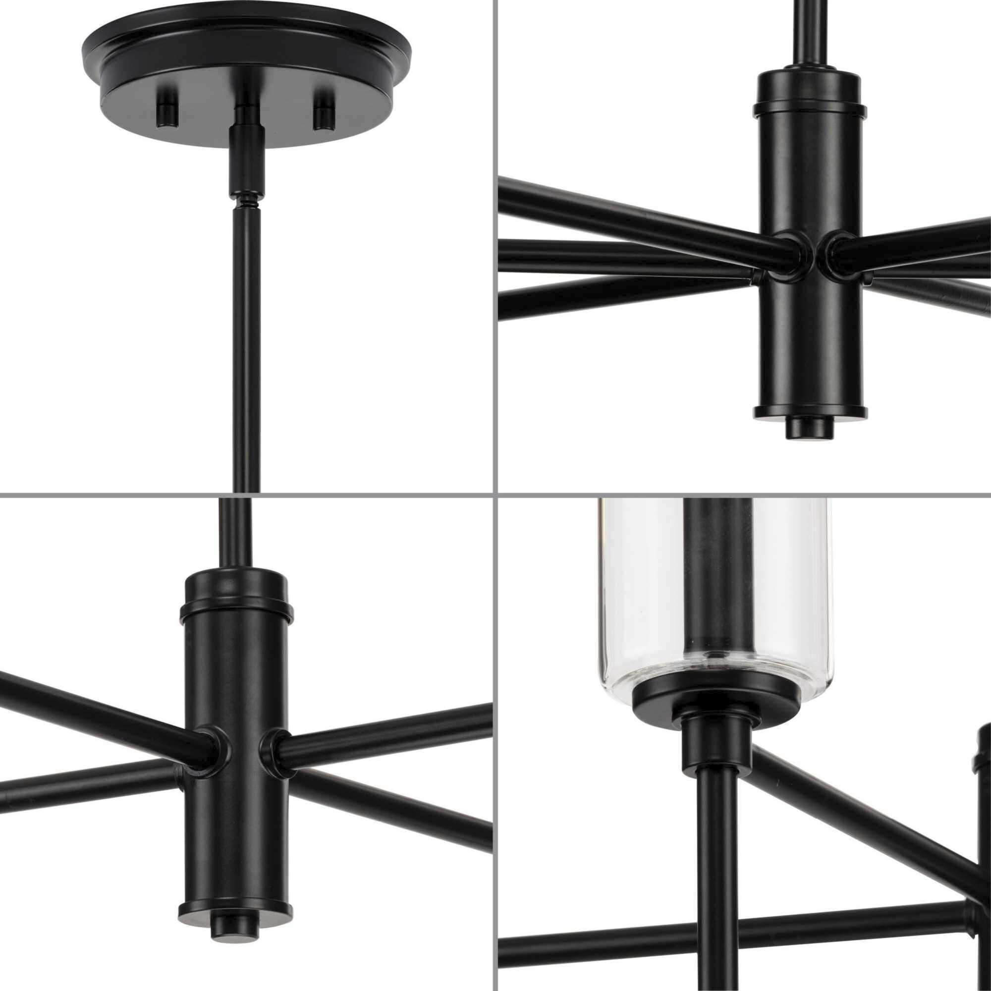 Elara 6 Light 30 inch Matte Black Chandelier Ceiling Light