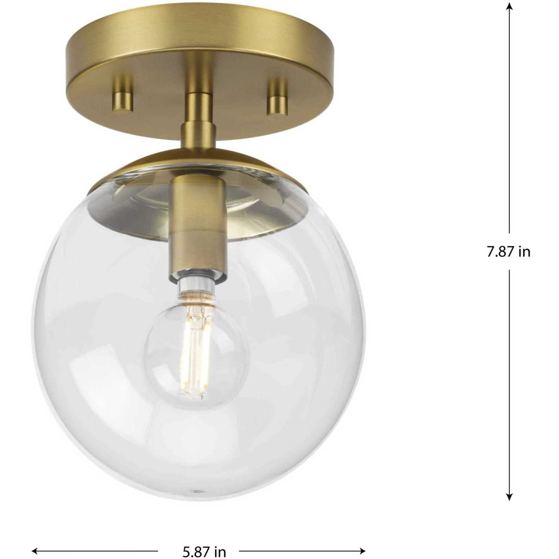 Atwell 1 Light 5.87 inch Brushed Bronze Semi-flush Ceiling Light