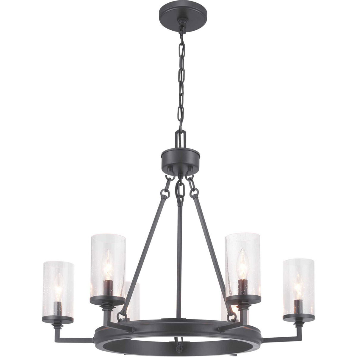 Gresham 6 Light 28 inch Graphite Chandelier Ceiling Light, Design Series