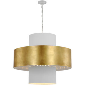 Julie Neill Chalmette LED 37.75 inch Plaster White and Gild Layered Pendant Ceiling Light