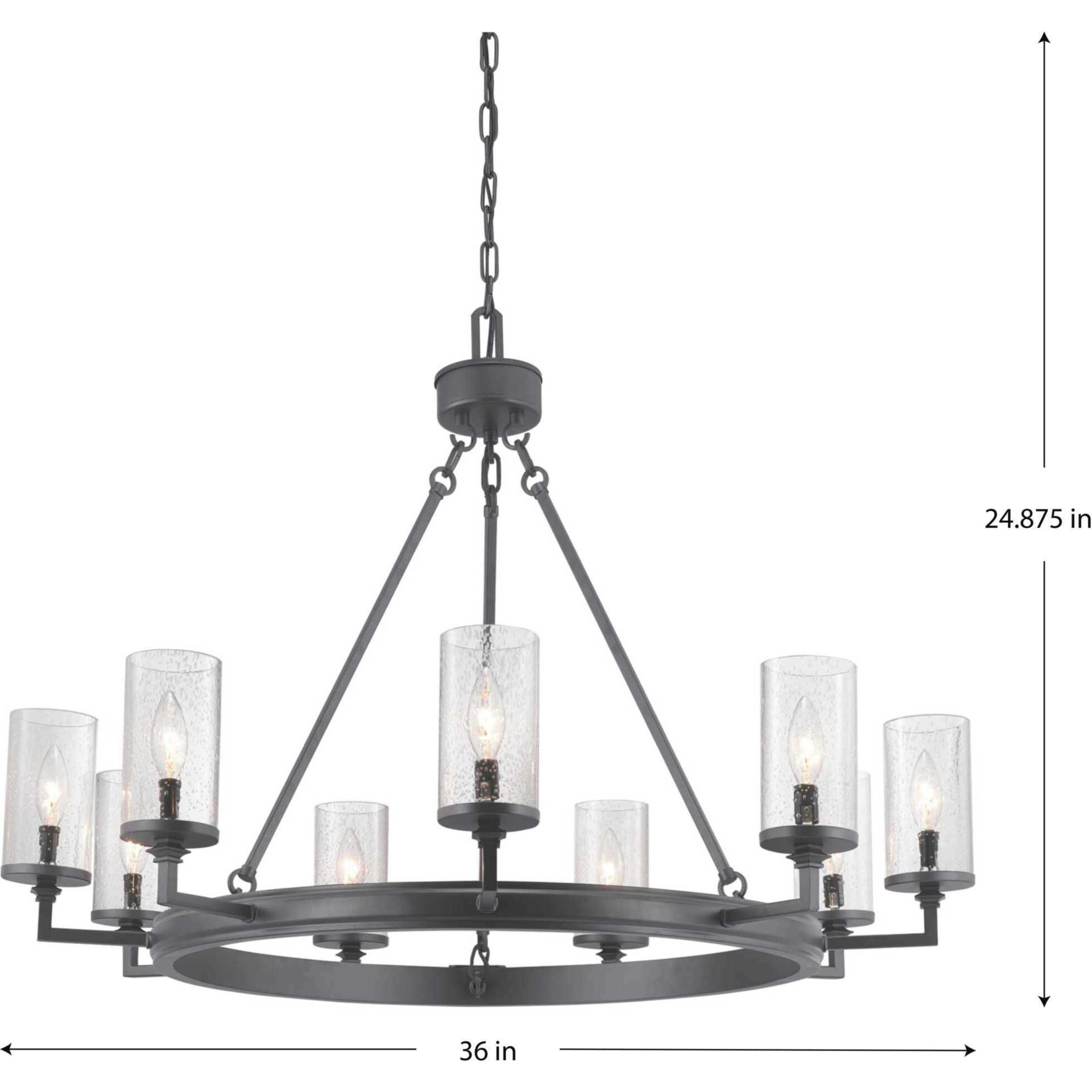Gresham 9 Light 36 inch Graphite Chandelier Ceiling Light, Design Series