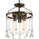 Sway 3 Light 13.63 inch Antique Bronze Semi-Flush Convertible Ceiling Light, Design Series