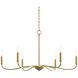 Ilia 6 Light 34 inch Brushed Gold Chandelier Ceiling Light