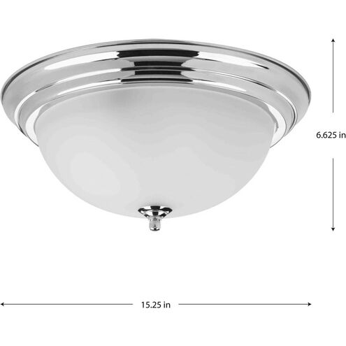 Dome Glass CTC 3 Light 15 inch Polished Chrome Flush Mount Ceiling Light in Bulbs Not Included